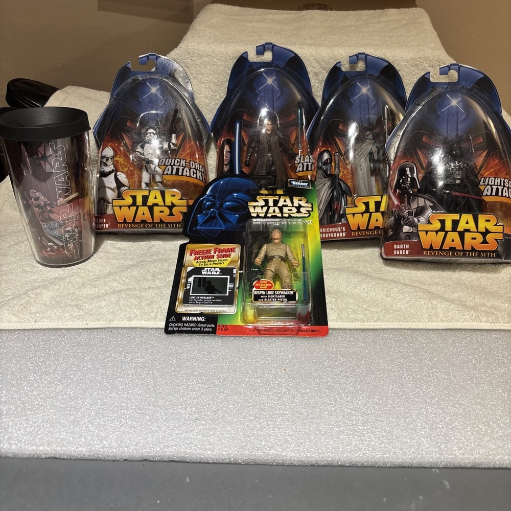 Star Wars Bespin Luke Skywalker Action Figure And Tumbler Cup Lot Of 6